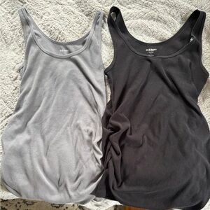 Women's Gray and Black Tank Tops